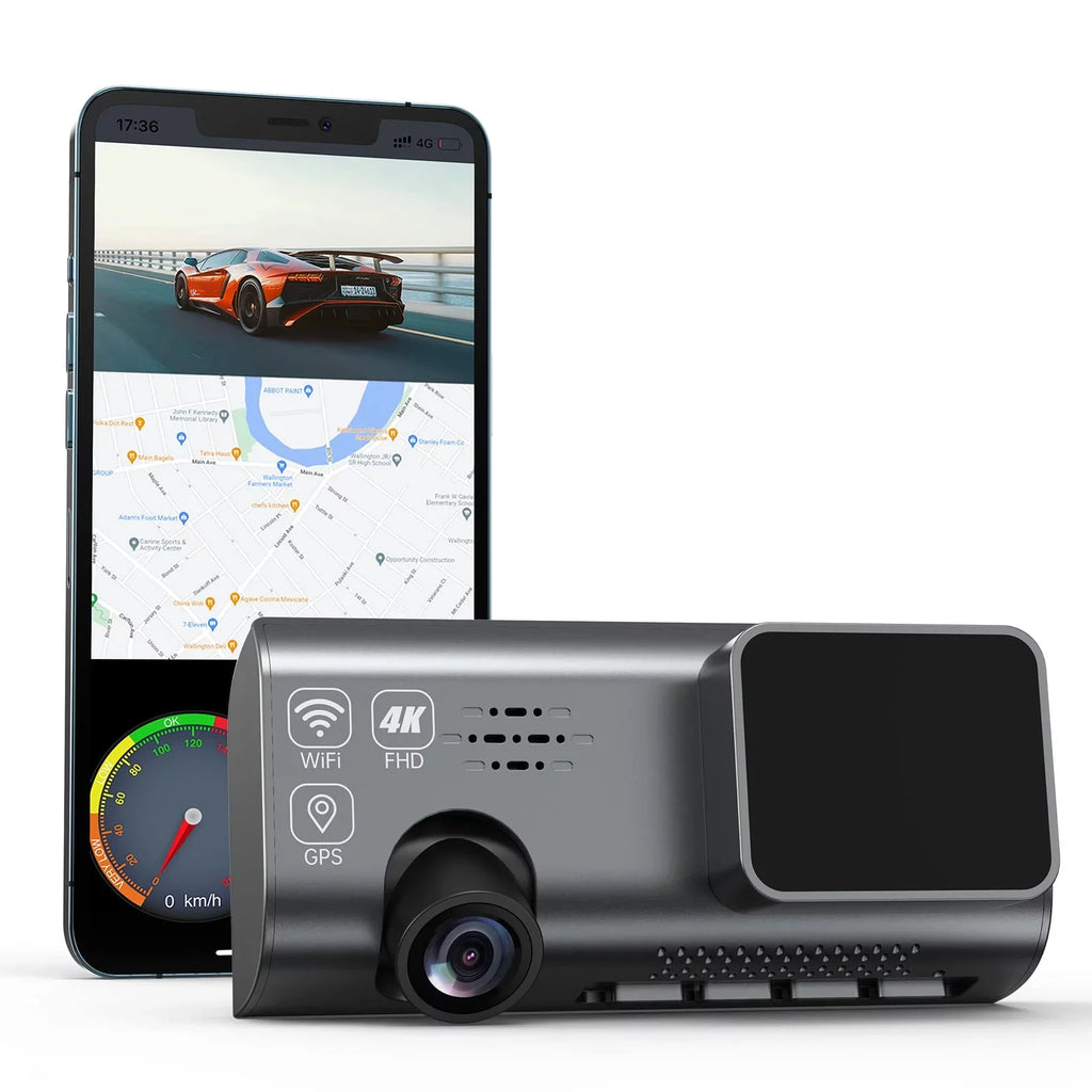 Car Parking Night Dashboard Built Camera IPS Loop GPS Smanic WiFi Mode, Angle, Front, Recorder Screen, Dash for 4k Cam Recording Dash 170° WDR,24H Cars Wide Vision, with 3.16”