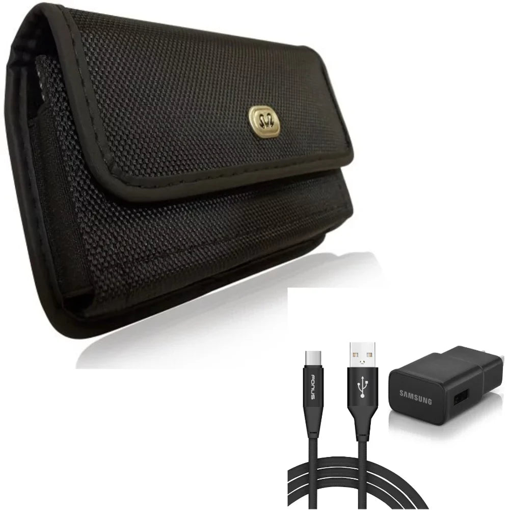 10 Pro Home for Axon Type-C Cable Charger Rugged Clip w Fast USB ZTE Case Holster Belt 6ft