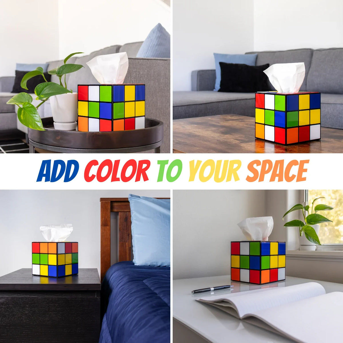 Cube Secure Cover & Props Big with Magic Tissues Bottom Use | Decor Magnetic Theory to Tissue Box Keep Easy Bang Lid |