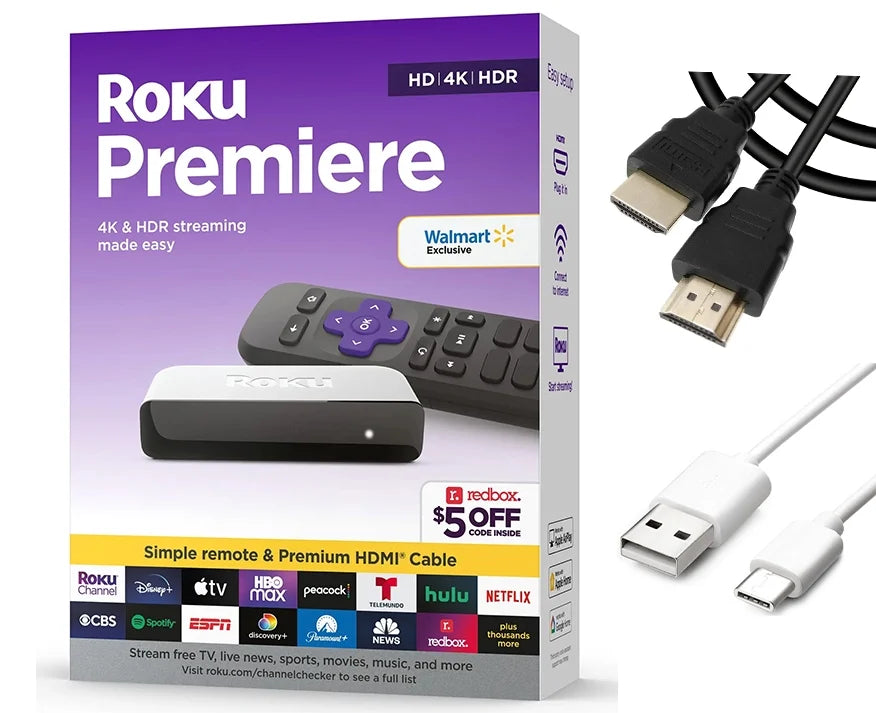 Enabled Remote Premium Media Streaming Speed and Premiere Wi-Fi® HDMI® + | Player Tigology with 4K/HDR Simple Cable High Accessories Roku