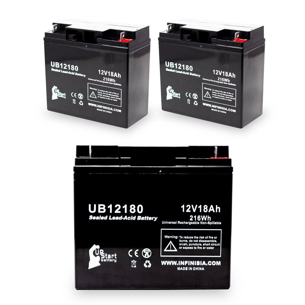 CF12V18 AGM, Replacement 3x Lead SLA) Eagle T4 Pitcher 18000mAh, Pack - Battery UB12180 18Ah, - Terminal, Battery Sealed (12V, Acid Universal Compatible