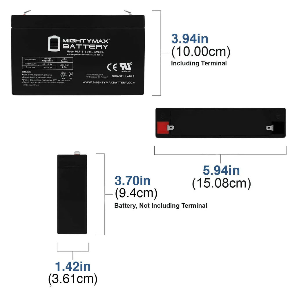 MM-GB81A - 6V Battery Pack Motos SLA 12v 2 for F1 Mini 7Ah Go-Kart