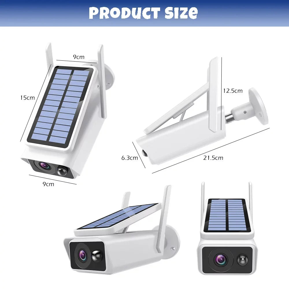 Panel, DFITO Security Cameras Night with Detection, Talk, Camera White Solar PIR Vision,Waterproof, Wireless 2-Way Outdoor Outdoor, Security Solar