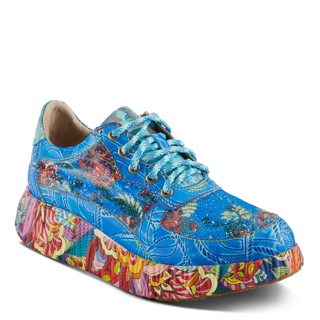 / Sneakers CAFFEY Fashion EU | 42 Step Energetic Patterns Spring Multi Unique L'Artiste US Multicolored Blue Women's 10.5-11
