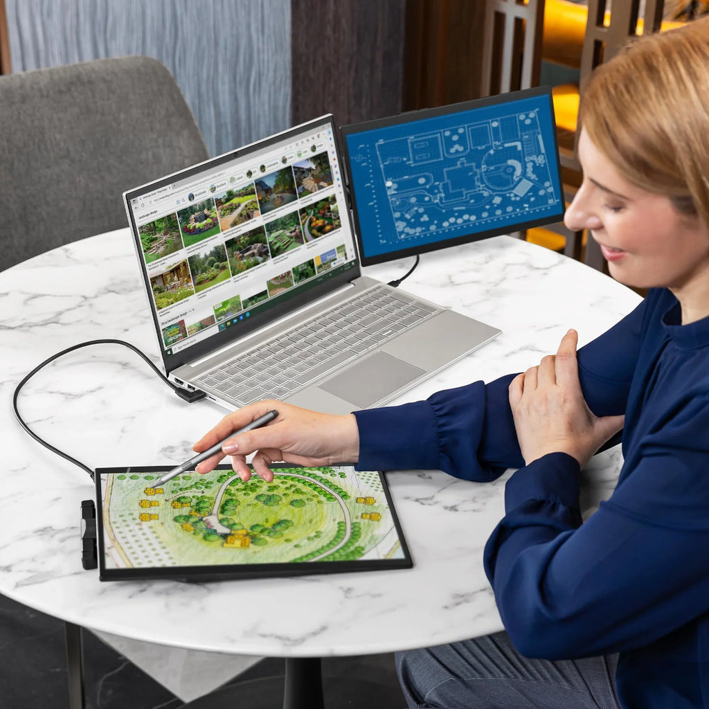 for Attachable Monitor Laptops Touchscreen Swivel Triple Touch Pro Ultra | SideTrak Slim Portable