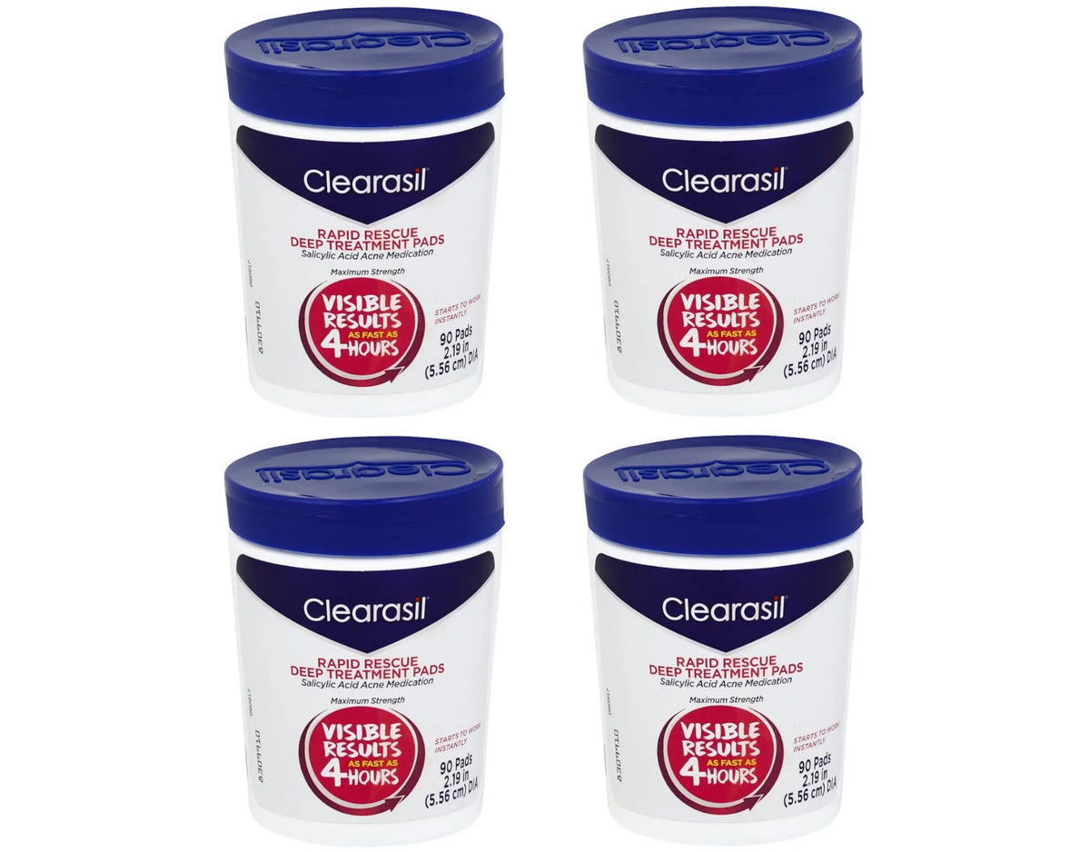 Rapid Treatment 4 Rescue Deep Count of 90 Pads, Pack Clearasil Cleansing