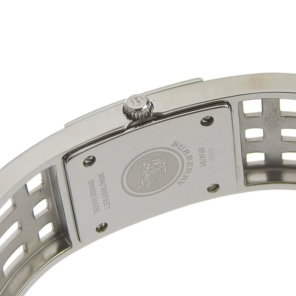 Brown Steel BU4701 Display BURBERRY Ladies Analog Heritage (Fair) Dial Pre-Owned Burberry Quartz Silver Bangle Stainless Watch