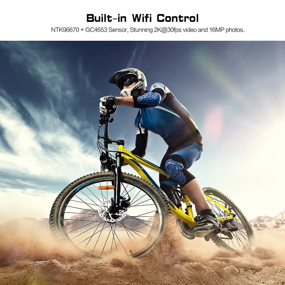 With Camcorder,Head Wifi Waterproof Camera Camera App Head Adventures 4k Camera Adventure - Bike Helmet Mounted Adventures Camera Head-mounted Wifi