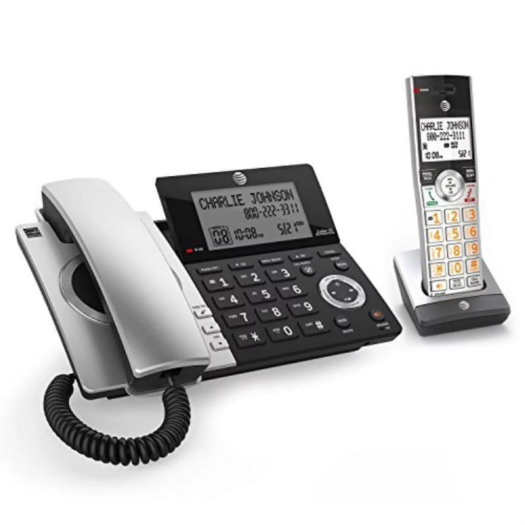 DECT 6.0 Corded/Cordless /Silver CL84107 Blocker, Handset Phone with 1 AT&T Expandable with Call Smart