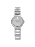 MOP Steel 0607048 Ladies Sapphire Quartz 26mm Grey Watch Dial Movado Museum