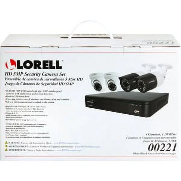Security System Recorder, Digital Weatherproof Lorell 5 Megapixel Camera Video