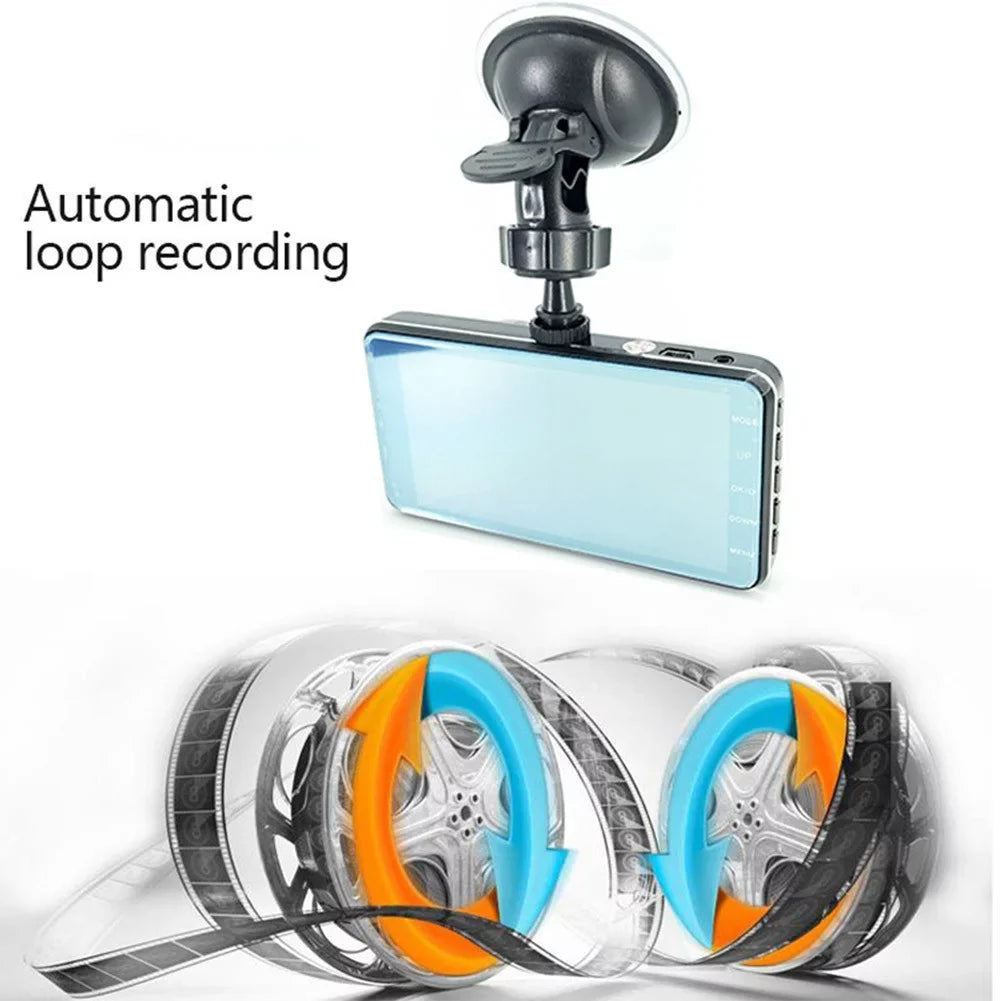 Car Rear 1080P G-Sensor 4\\\" Touch Dual Front DVR Dash Camera Recorder Cam Screen