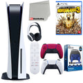 (Sony Remote, Borderlands Headset, Accessory 5 3 Cosmic Playstation with Version Kit Media Cloth Starter Edition, Sony Ultimate Disc) PS5 Microfiber Extra Red Bundle Disc Controller, Cleaning and