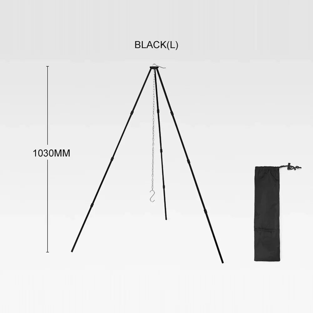 Picnic Aluminum Alloy Folding Stand BBQ Campfire Bracket Tripod for Rack Bonfire Detachable Pot Arealer Portable Hung Camping