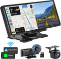 Carplay Camera, Navigation 9" Wireless GPS CAIHONG Receiver Car Auto, Android Head Dash Bluetooth, Recording, IPS Stereo Unit, Car with Portable Screen, HD - Cam 2.5K Backup 1080p Radio Loop