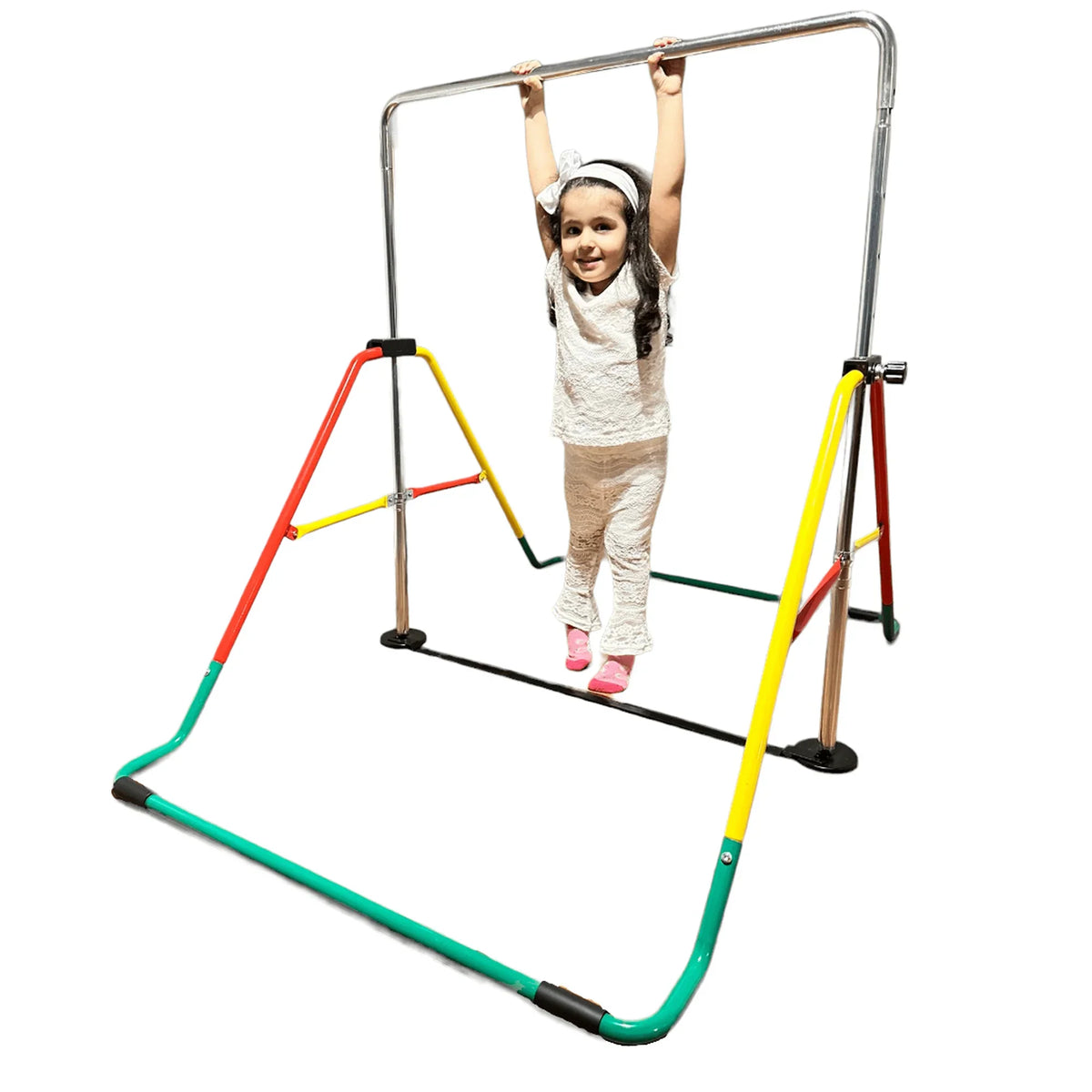 '- Gymnastics Bar Home Adjustable Kids' Playground Red/Yellow, Folding Training & Equipment, Expandable