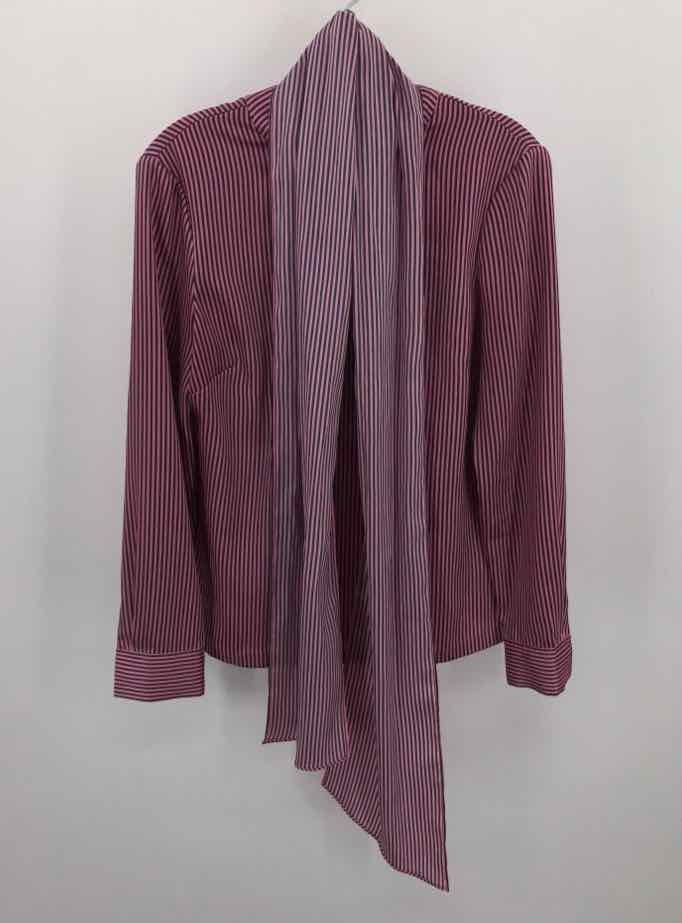 Long Stripe Baker Sleeve Pre-Owned Ted 6 Blouse Pink Size