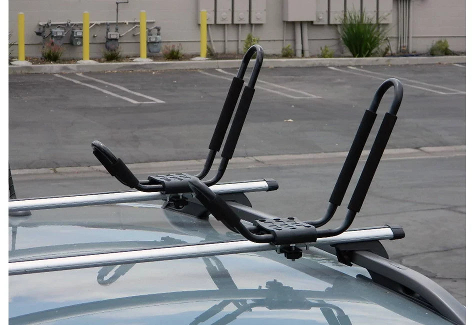 Kayak Rack Bar pcs J 4 Carrier Top Car 2 Truck Boat Tie 4 Canoe Van Roof Down Pairs Mount PCS Cross Universal = with FDB SUV Straps