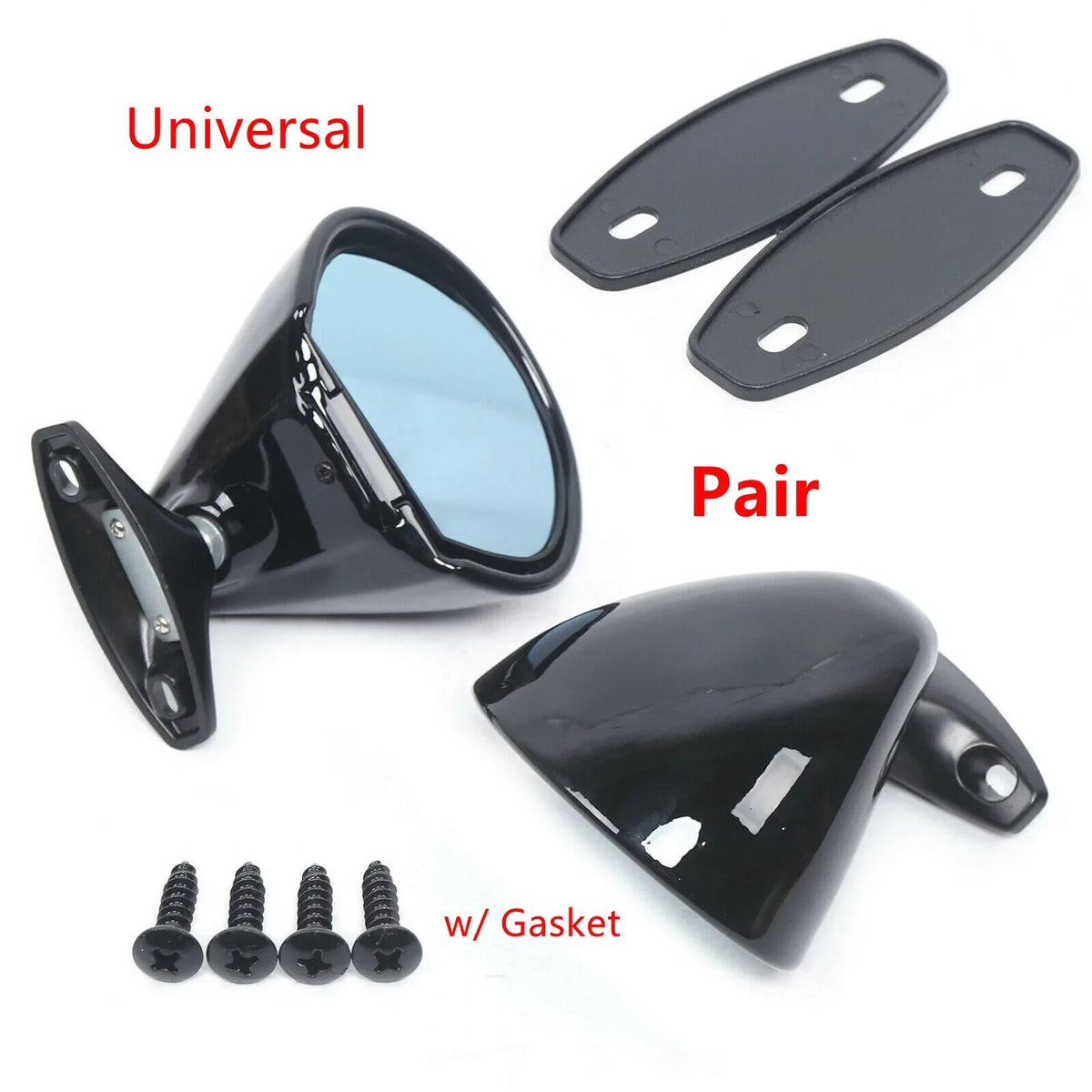 Mirror Side Pair Plane Mirror Gasket Rear View 1 Universal Classic Car Wing & Door
