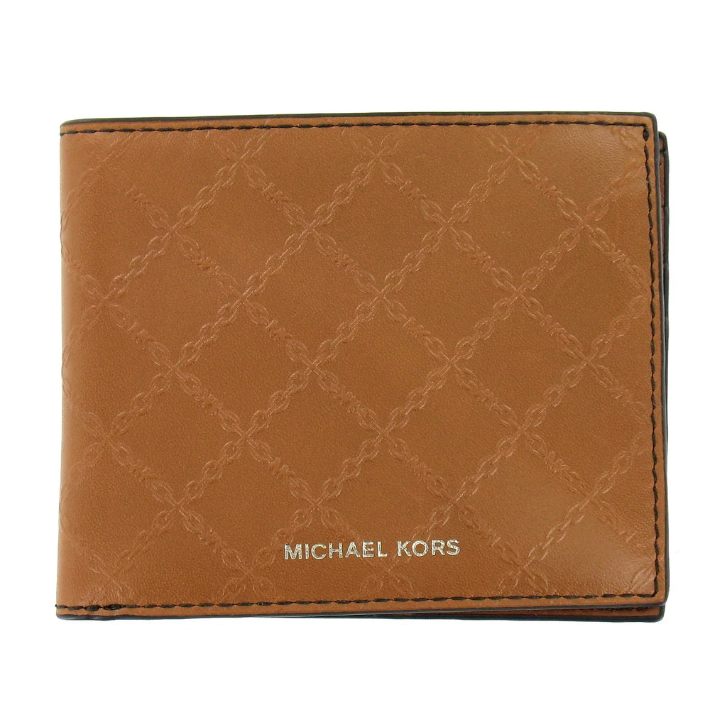 Mens Michael Andy Kors Slim Wallet Bi-Fold Billfold Leatehr (Luggage)