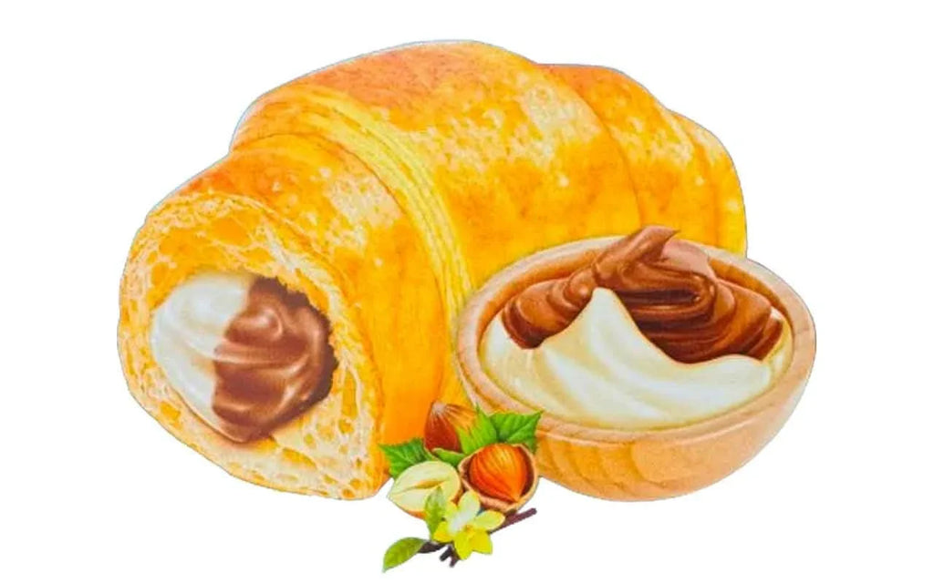 And Croissant Hazelnut Of Vanilla (Pack Breakfast Cream Croissant Individually Pastry, With 20) Soft Gusto Wrapped Chocolate Snack The Go Filling, On