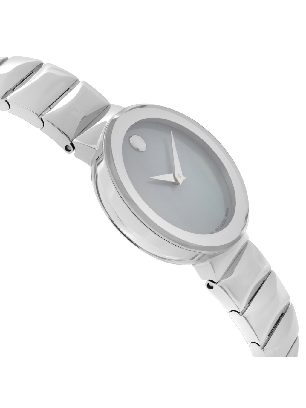 MOP Steel 0607048 Ladies Sapphire Quartz 26mm Grey Watch Dial Movado Museum