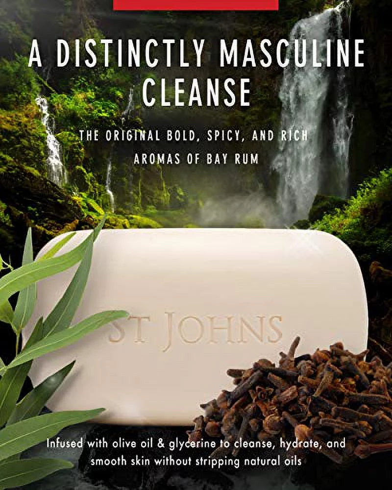 Mens Bar Oil Luxury 1) , for 7 Olive Men Soap Body Triple-milled Rum (Pack with Soap , John Bay Rum & of Glycerine Ounce Bay Soap men for Bar , Bar oz Bar USA Made, , Bar) (7 Soap St. Hydrating
