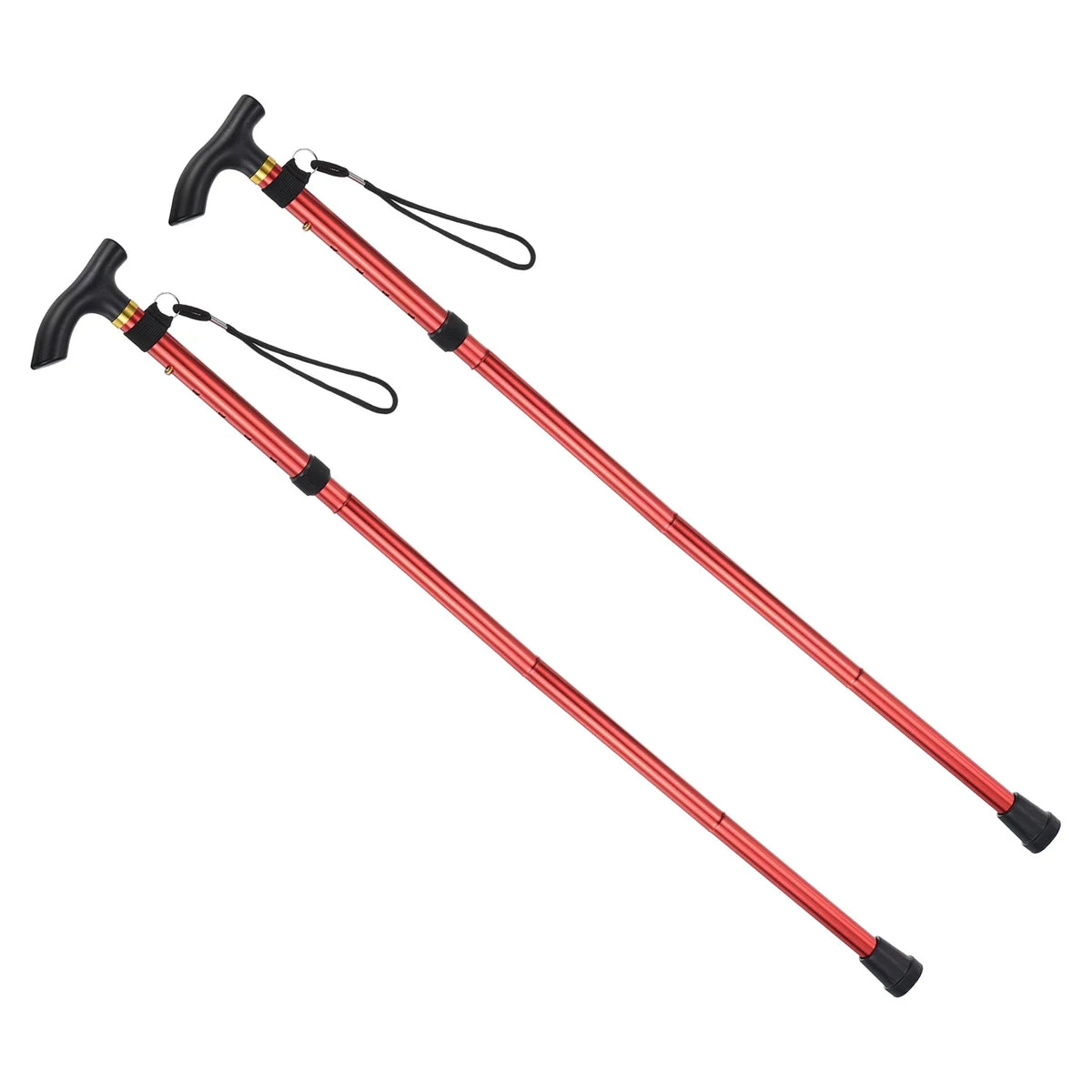 Red, Telescopic Collapsible Poles Trekking Pole 2Pack Aluminum Hiking Alloy Uxcell