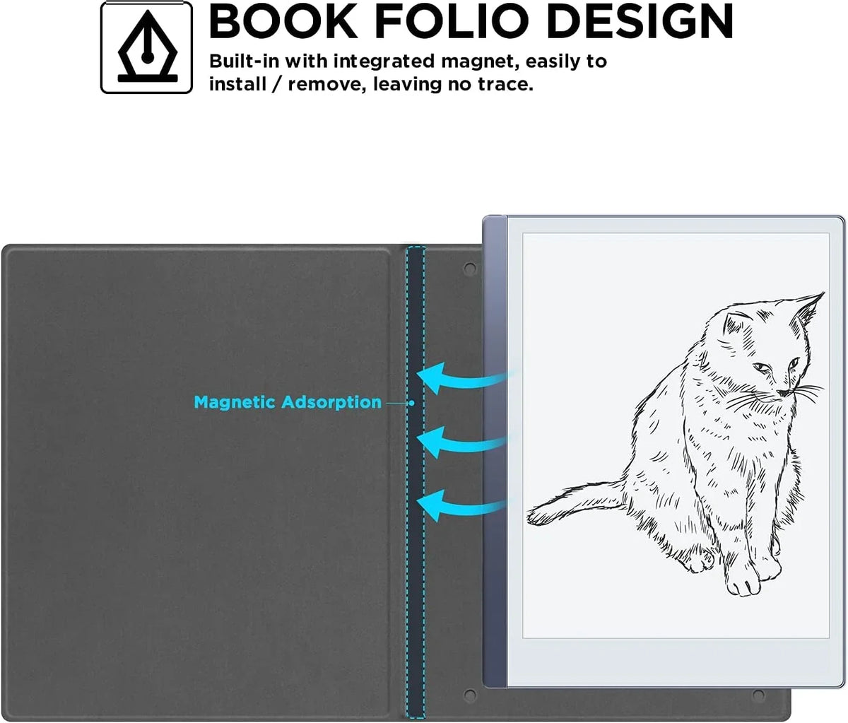 Released, Case Magnet, Ayotu Folio Premuin Tablet Paper PU Remarkable 2 2020 Design Bulit-in 10.3" for with Book