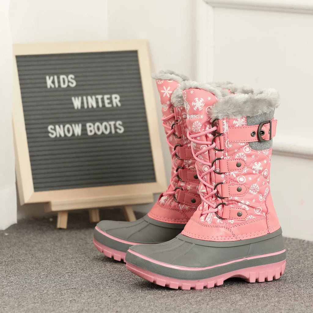 Shoes Pairs Dream Up Boots 12 Boots Boys Waterproof Lace Ankle Winter Size KRIVER-1 Snow PINK Girls Warm
