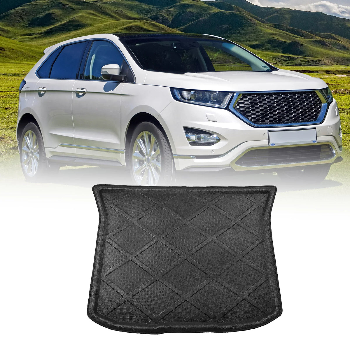 Unique Trunk Mat Floor Bargains Boot 2007-2014 for Rear Cargo Liner Tray Edge Waterproof Ford