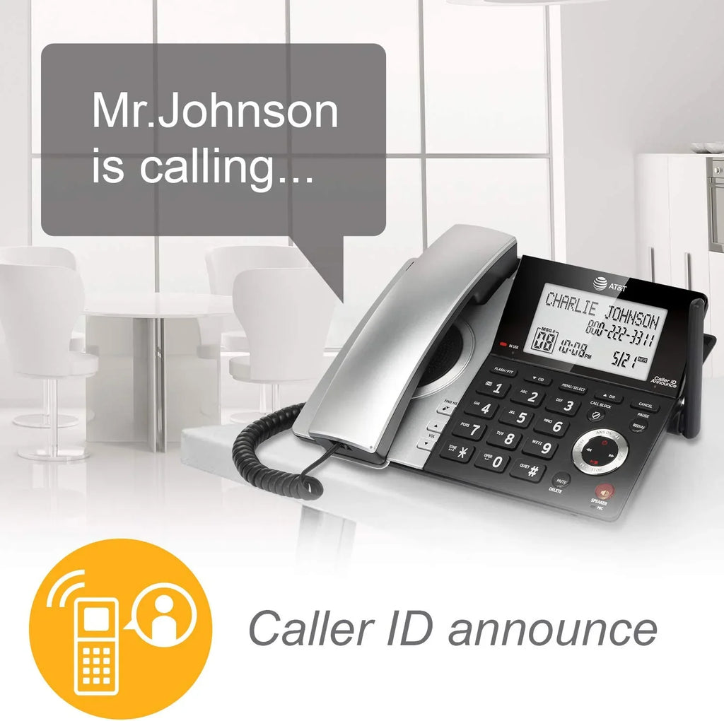 DECT 6.0 Corded/Cordless /Silver CL84107 Blocker, Handset Phone with 1 AT&T Expandable with Call Smart