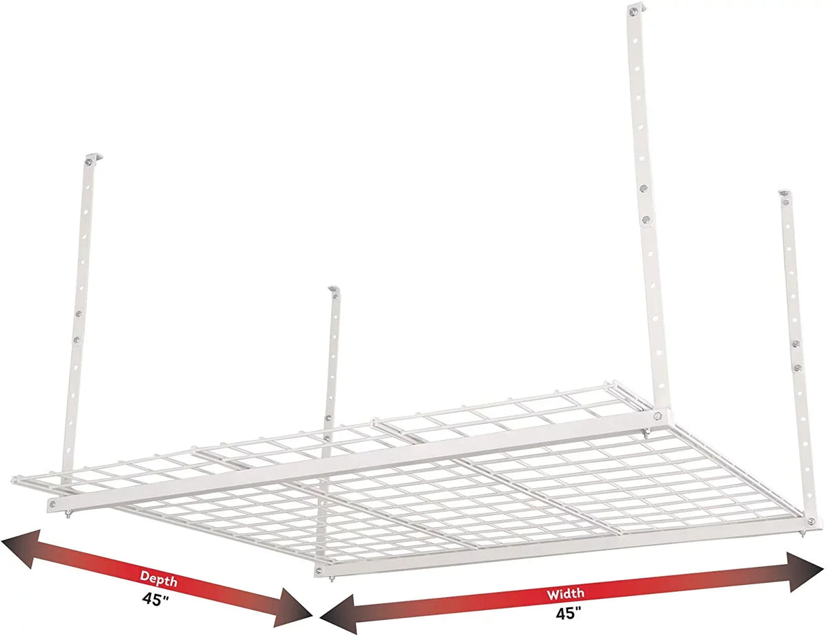 45-Inch Overhead HyLoft Organization 45-Inch Garage 00540 System White Ceiling by Mount Rack Storage
