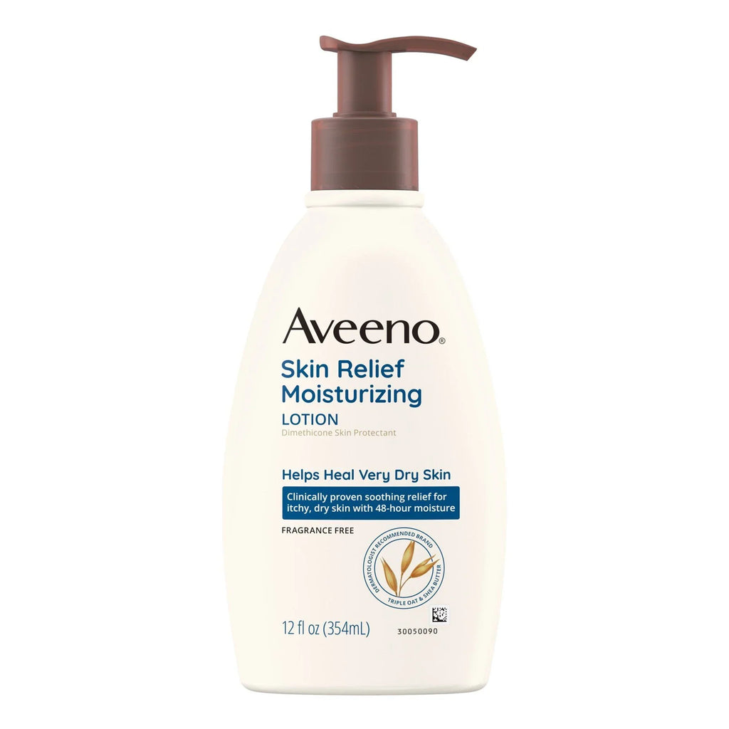 Body and Aveeno Relief Skin oz. (EA/1) Bottle 12 Moisturizer Pump Hand Lotion Unscented