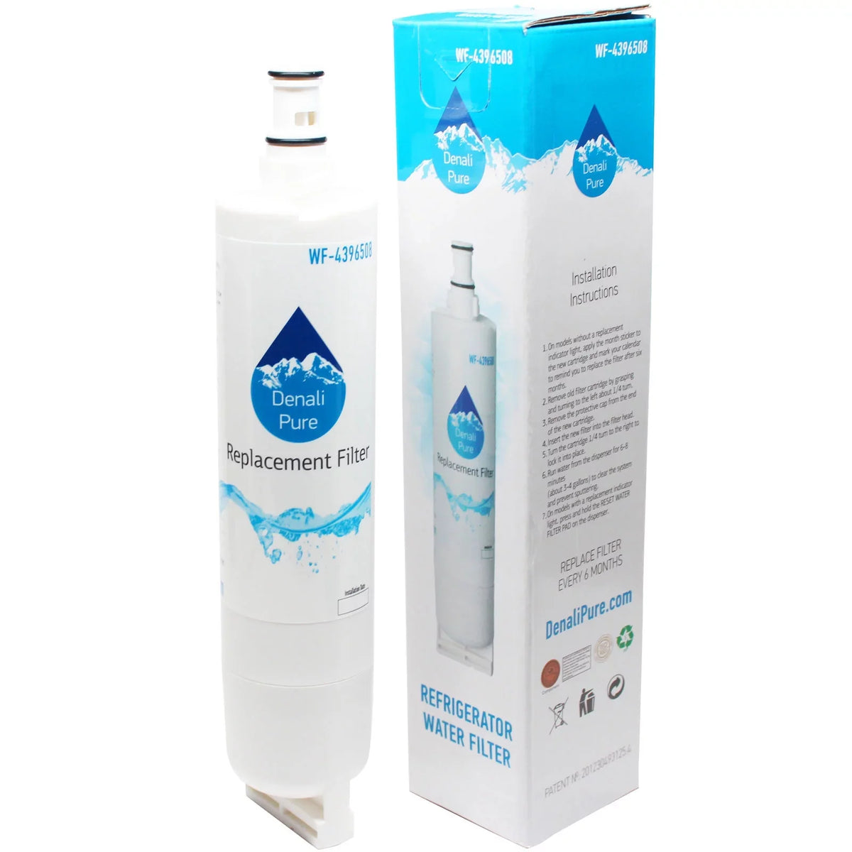 with Whirlpool Water Refrigerator Compatible 4396510 Cartridge Filter 3-Pack Replacement - for Filter Whirlpool Water GS6SHAXKQ01 4396508, Fridge