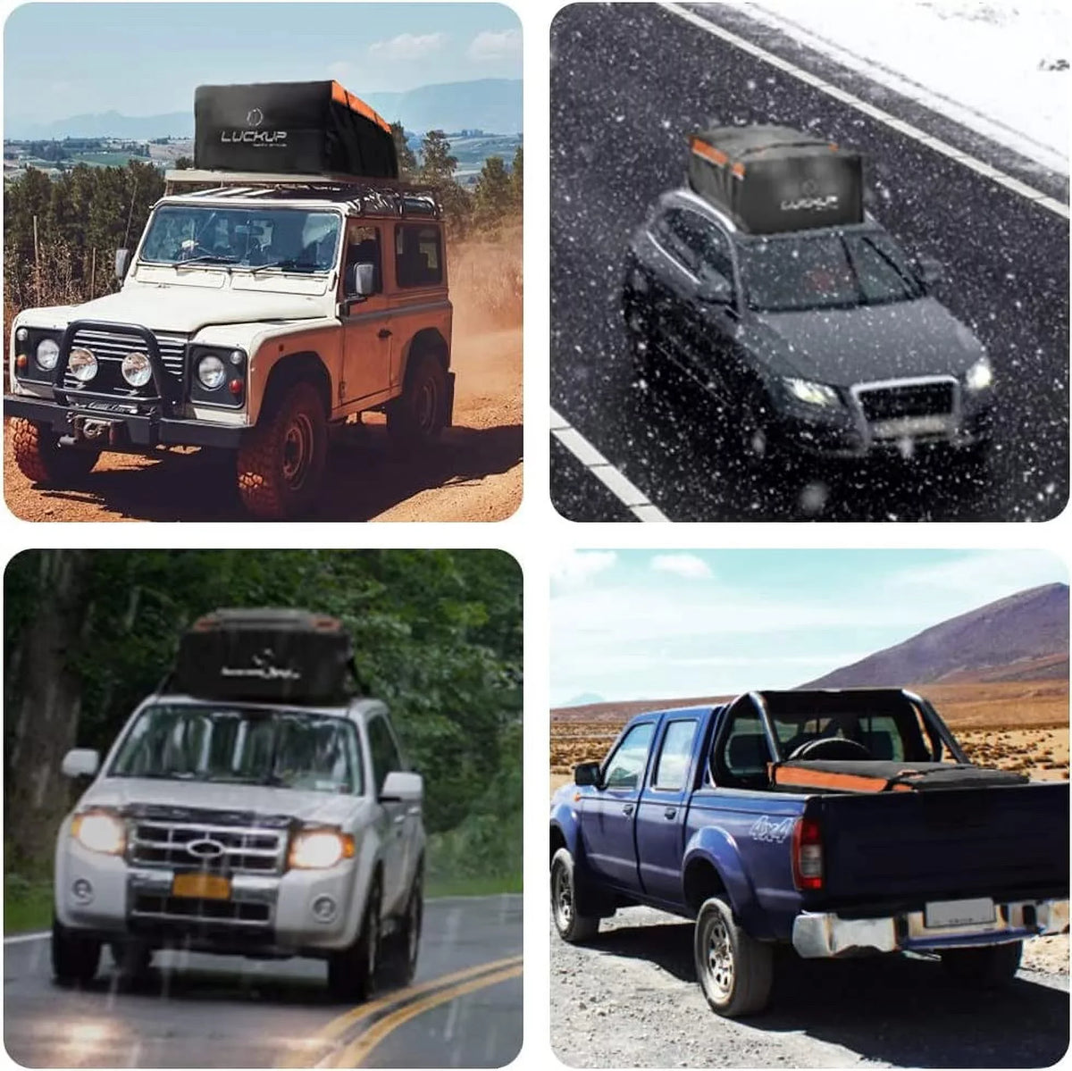 Car Models Bag,18.5 Buckles, & and All Anti-Slip with &Durable Mat, Compatible ( LUCKUP Cargo Straps Rack Rooftop Wide for Waterproof Cubic Heavy Ft Roof Orange) Carrier Car Duty Box,