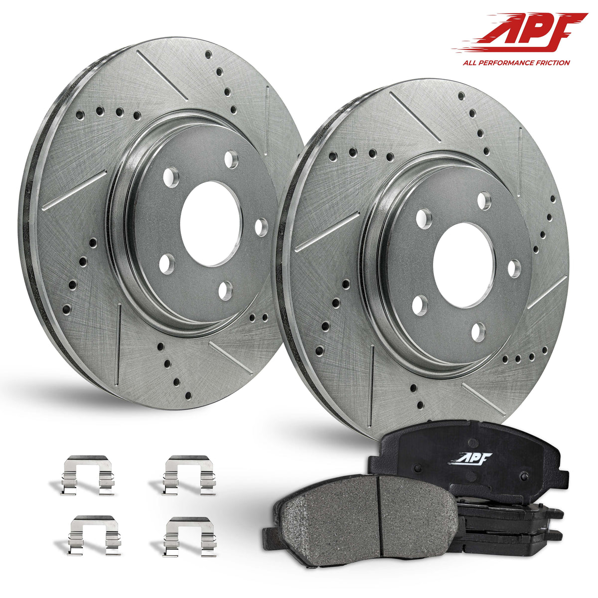'+ Ranger 2003-2011 Zinc 4WD Brake Drill/Slot Rotors Front Ceramic Pads for Ford