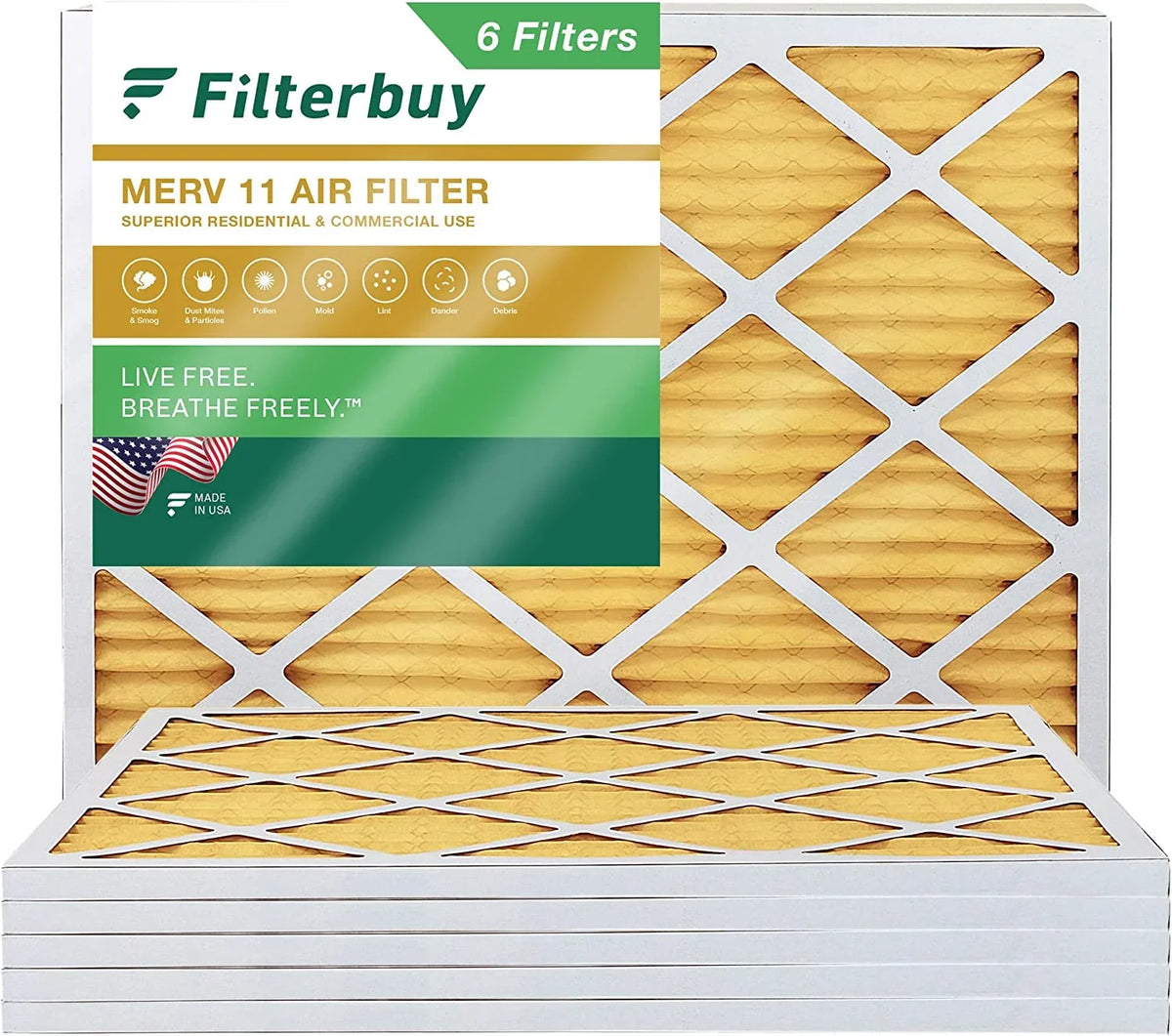 Filterbuy 11 Furnace MERV Pleated AC Air HVAC Filters (6-Pack) 18x24x1