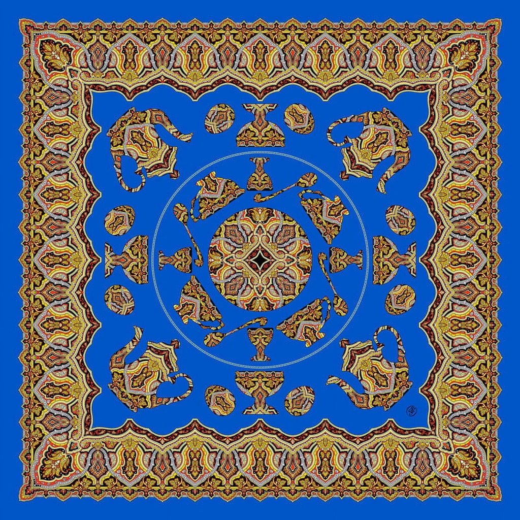 blue Noble inch Silk of Shawl 6x36 Dark Heritage Traditions Silk Faberge Shawl Square