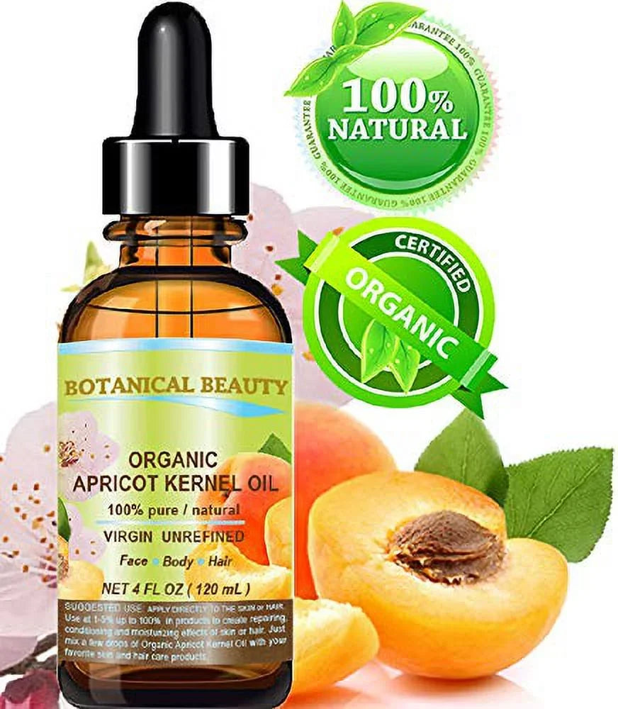 Apricot Ecz. % Fl. 120 Virgin Cracked Organic Cold Face, Hands, Pressed Oil Hair, 4 Rosacea, Unrefined Body, And Carrier For 100 Oil Natural Oz.- Ml Dry Kernel Pure Australian Nail Care. Lip Skin,