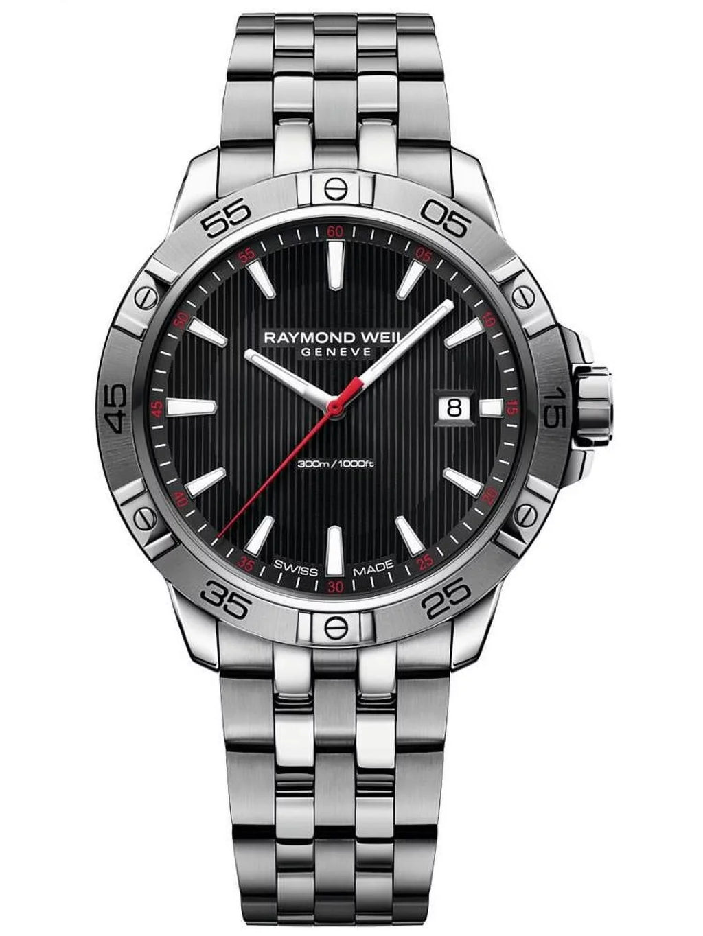 Watch Bracelet Case Men's 41mm Dial Weil Tango Raymond 8160-ST2-20001 & Steel Analog Quartz