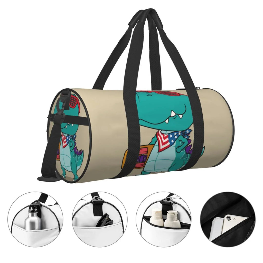 Bag and Travel Large Bag Playing Bag Cylinder Capacity Gym Skateboard Coaee Cool Compartment Waterproof with Luggage Pocket Dino Sports
