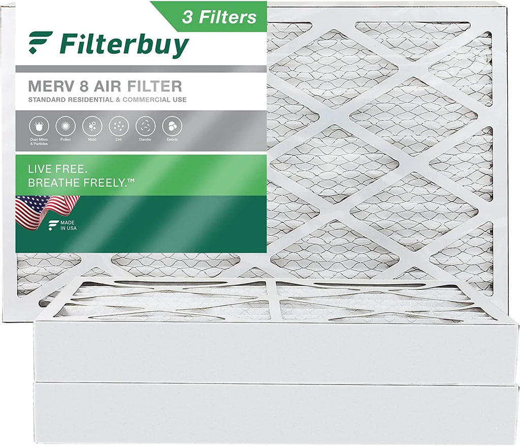 Filterbuy MERV Pleated HVAC Filters 8 Air 16x30x4 AC (3-Pack) Furnace