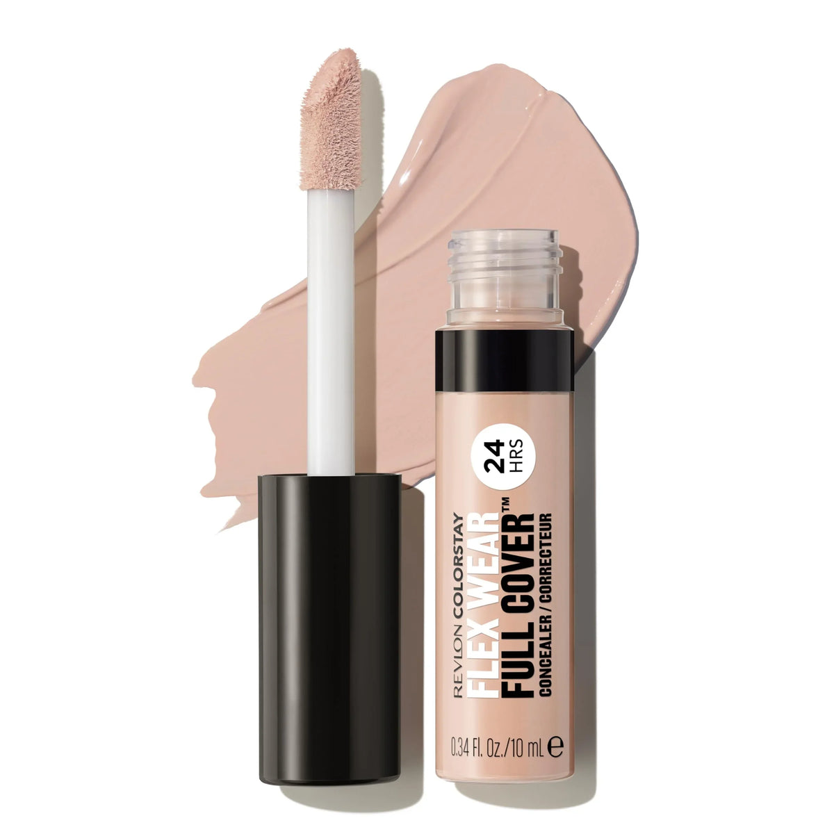 Full Wear, 010 Hyaluronic Oz. Flex With Flexible Revlon Acid 0.34 Cover Non-Creasing Vitamin Colorstay Infused Concealer, Vanilla, Fl & E, Longwear,