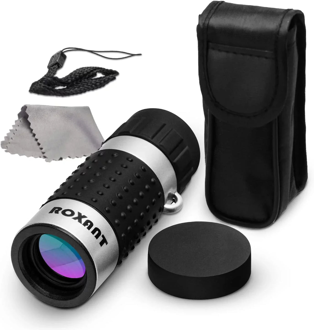 '- Monocular, Telescope High Adults, Telescope High Roxant Cleaning Handheld Monocular Monoculars Pocket Strap Cloth, Includes & Light Telescope - Neck Compact Definition Powered Ultra for