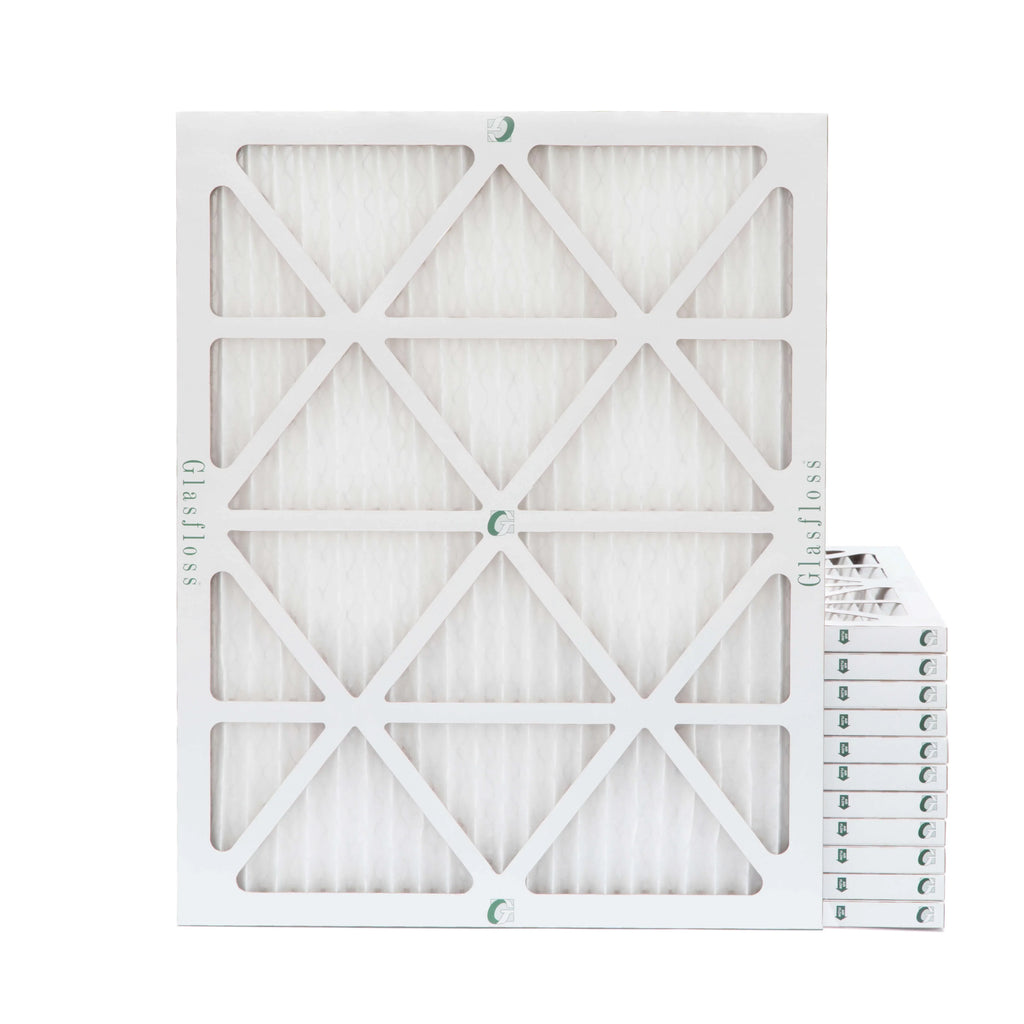 Glasfloss. by 19-1/2 18x20x1 x of 17-1/2 x 13 12 Size: Actual Pleated 7/8 Pack Filters MERV Air