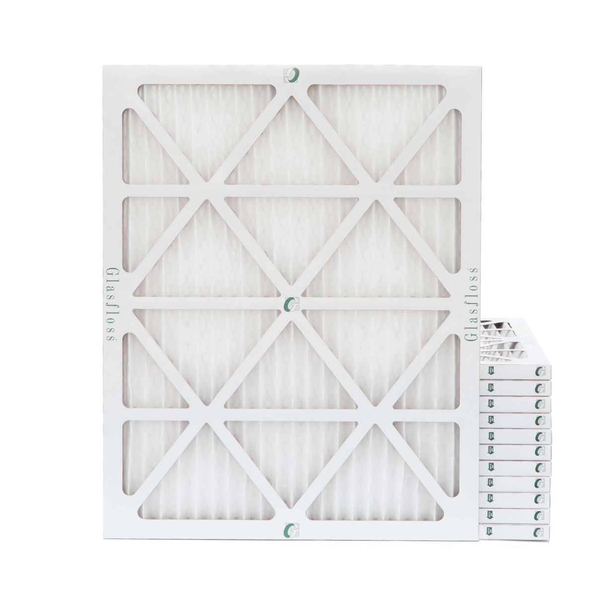 Glasfloss. by 19-1/2 18x20x1 x of 17-1/2 x 13 12 Size: Actual Pleated 7/8 Pack Filters MERV Air
