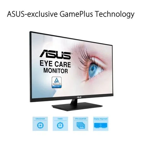 '- Blue Mountable, H HDR10, 1440P sRGB, VESA (2560 (31.5" Eye x 32" ASUS DisplayPort, Light, QHD Adaptive-Sync/FreeSync, Speakers, 1440), (VP32AQ) Viewable) 75Hz, Care, Frameless, Low 100% Monitor IPS,