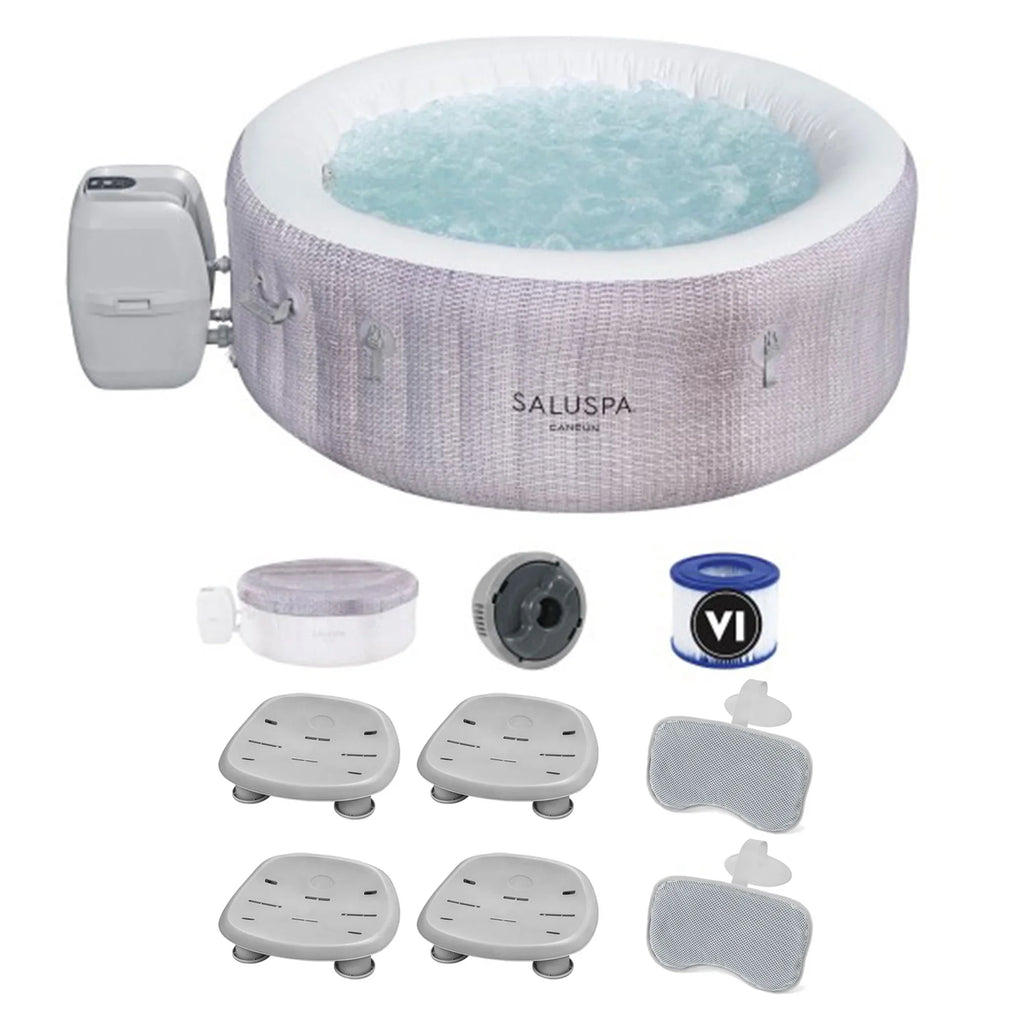 w/2 Inflatable SaluSpa Seat Tub 2 Pillows Bestway Cancun & Hot Spa SaluSpa