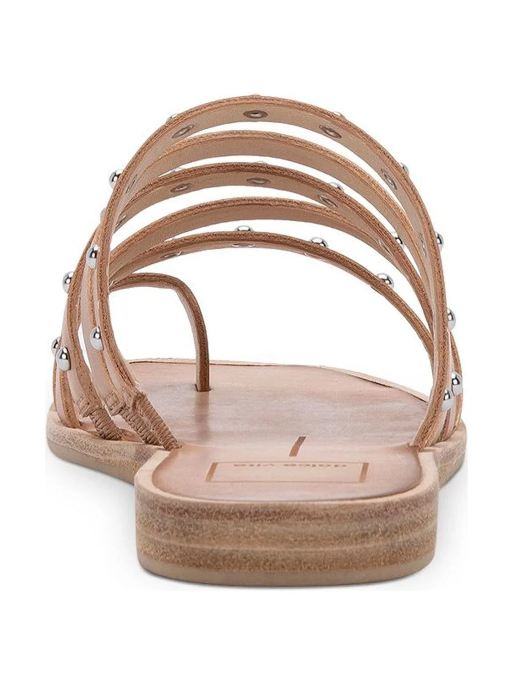 Slide On Sandals 7 Beige Shoes Kaylee Womens Square Toe-Loop VITA M Block DOLCE Toe Slip Heel